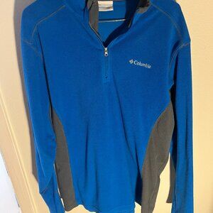 Long Sleeve Blue and Grey Columbia Quarter Zip Pullover